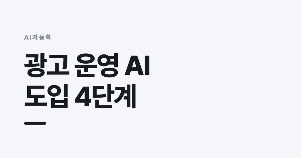AI자동화 — 광고 운영 AI, 도입 4단계