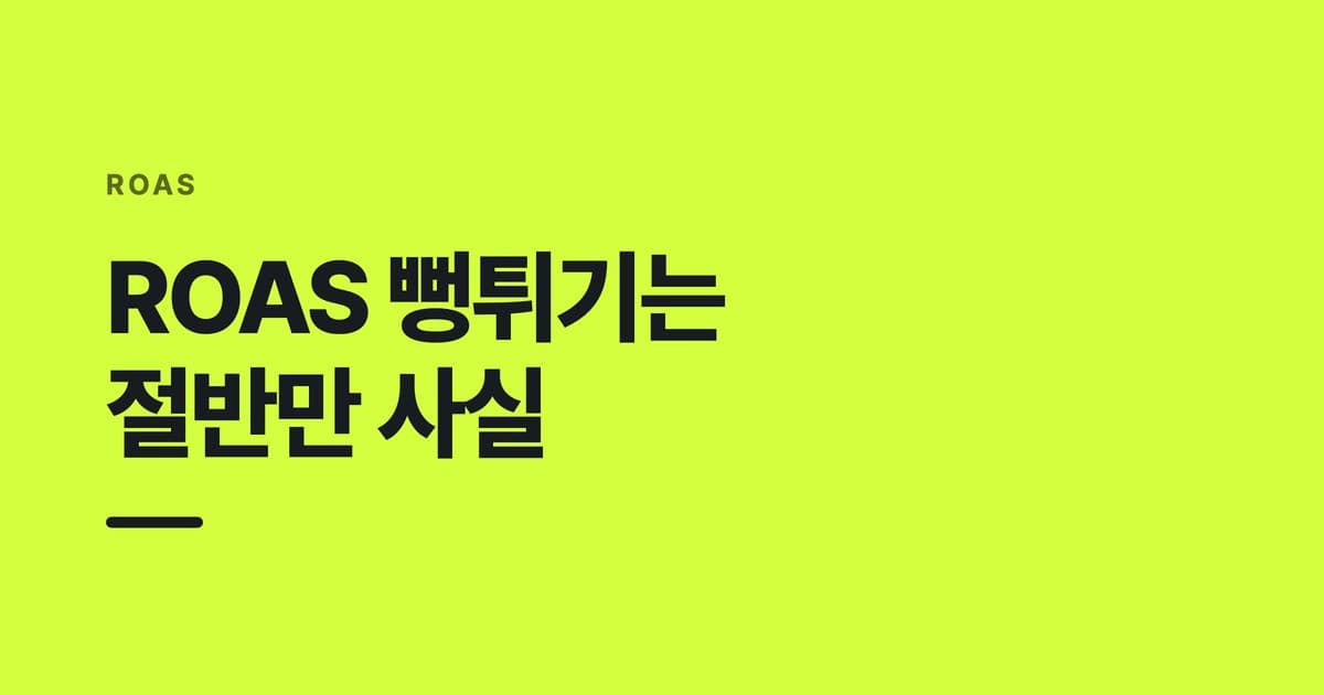 ROAS — ROAS 뻥튀기는, 절반만 사실