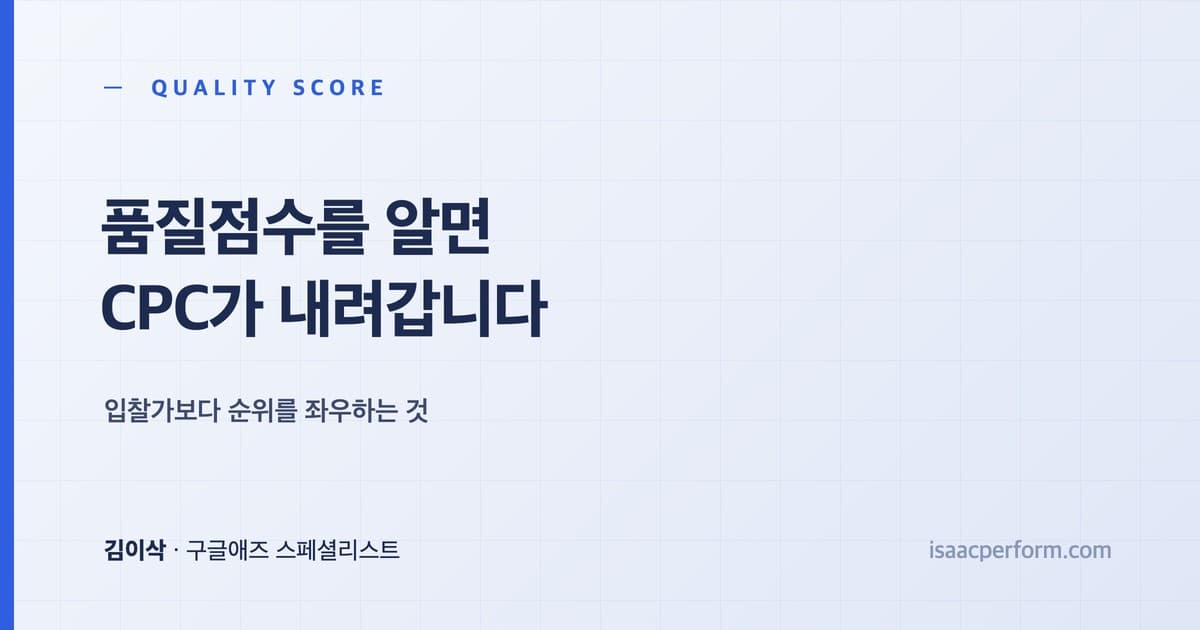 구글애즈 품질점수 올리는 법 — 1,000원을 내고도 800원짜리 광고 밑에 깔리는 이유